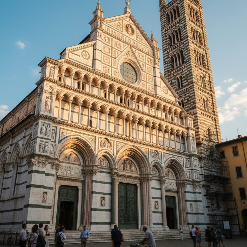 Firefly_Gemini Flash_Het compacte Lucca kent een wirwar van staatjes, steegjes en pleintjes. Niet alles is 839810